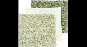Meyco Baby Uni Monddoekjes - 3 Stuks - Pre-Washed Hydrofiel - 30 x 30 cm - Naturel/Soft Olive/Olive Green