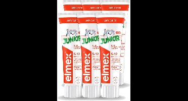 6 x Elmex - Tandpasta - Junior - (5-12 jaar) - Tooth Strengthening- 75 ml - Voordeelverpakking - 6 stuks