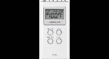 Sangean Pocket 120 - DT-120 - Zakradio, AM/FM, batterijen - Wit