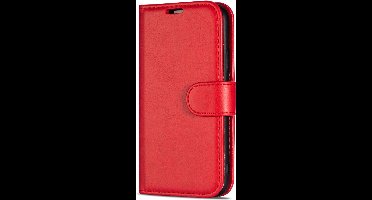 Hoesje geschikt voor Samsung Galaxy S25 5G hoesje/Samsung S25 book case met pasjeshouder hoge kwaliteit kleur Rood