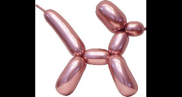 100 chroom modelleer ballonnen roze.