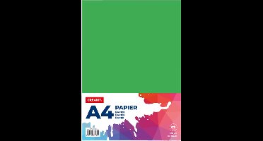 CREAKIT. Papier A4 – 100 Vellen – Knutselen voor Kinderen en Volwassenen – Tekenpapier voor Kinderen – 110 grams – Knutselpapier – Gekleurd Papier – Groen