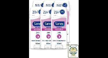 6 x Sanex – Deodorant Stick – Dermo Invisible – 65 ml - Onzezichtbare Deodorantstick - Deodorantstick - Onzichtbare Deodorant - Huidvriendelijke Deodorant - Frisheid