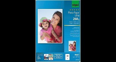 Sigel inkjet fotopapier - Ultra - A4 - hoogglans - 260 grams - 50 vel - superwit - SI-IP641