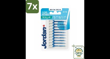 7 x Jordan Clean Between Sticks Regular 40 stuks per verpakking - Grootverpakking - Tandplak Verwijderen - Tandenstoker - Mondhygiëne - Tanden Reinigen - Voedselresten Verwijderen