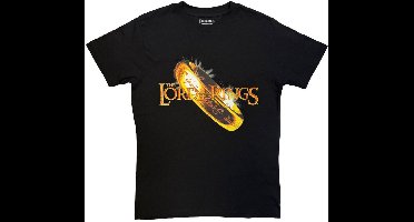 The Lord of the Rings - Shiny Gold Ring Heren Tshirt - M - Zwart