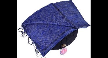 Meditatie omslagdoek effen donkerblauw