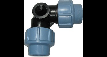 Unidelta Knie 90° PP 25 mm x 3/4" knel x binnendraad 16bar zwart/blauw DVGW/KIWA/WRAS