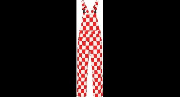 EM Workwear - Carnaval Brabant Tuinbroek - Rood / Wit Blokjes - Maat 66