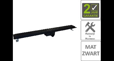 BWS Douchegoot Flens Met Uitneembaar Sifon 90x7x6.7cm RVS Mat Zwart