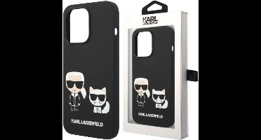 Karl - Lagerfeld - KLHMP14XSSKCK iPhone - 14 - Pro - Max - 6.7 - hardcase - zwart/zwart - Vloeibare - siliconen - Karl - & - Choupette - Magsafe