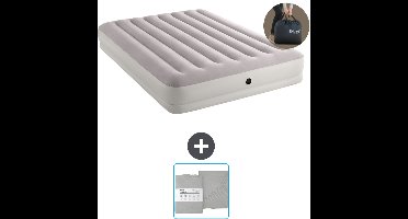 Intex Luchtbed - 2-Persoons - 152 x 203 x 30 cm - Grijs - Inclusief pomp en Hoeslaken