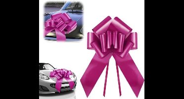 Auto Strik Roze 76cm - Geschenkstrik Kerstmis Huishouden - Groot Formaat - Versiering Auto Huishouden - Uniek Design - Feestelijke Decoratie
