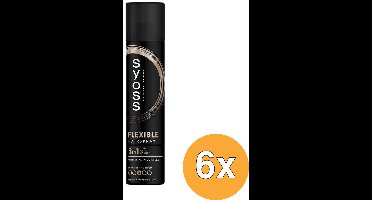 Syoss Flexible - Haarspray - Haarstyling - Hittebsecherming - Soepelere Styling - Lichtgewicht Finish - Voordeelverpakking - 6x300 ml