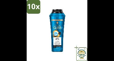 10 x Gliss - Shampoo - Aqua Revive - Voor Hydraterend en Fris Haar - 250 ml - Grootverpakking - Hydraterend Shampoo - Droog Haar - Haarverzorging - Haarhygiëne - Schuimshampoo