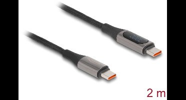 Delock USB 2.0 Cable USB Type-C™ male to male PD 3.0 100 W with power indication 2 m
