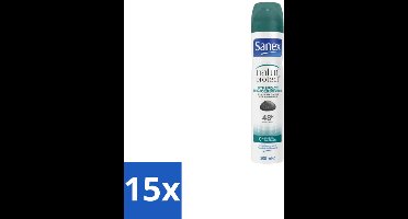 15 x Sanex – Deodorant Spray – Aluinsteen – 200 ml - Deodorant Spray - Natuurlijke Deodorant - Aluinsteen - Frisse Geur - Huidvriendelijk