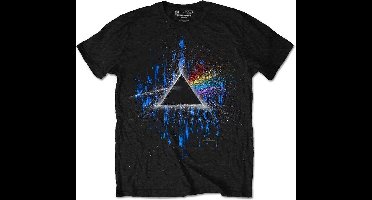 Pink Floyd - Dark Side Of The Moon Blue Splatter Heren T-shirt - S - Zwart