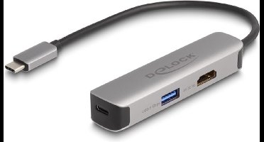 Delock USB Type-C™ Adapter to HDMI 4K 60 Hz with USB Type-A and USB Type-C™ Data + PD 92 W
