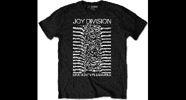 Joy Division - Unknown Pleasures White On Black Heren T-shirt - XL - Zwart
