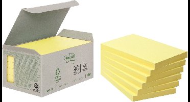 Post-it® memoblok geel - 76 x 127 mm - 6 blokken - Non X-wrapped