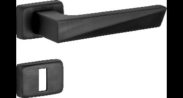 Deurkruk op rozet - Zwart - Messing - M&T - M&T Krukgarnituur BB Mini V, mat zwart PVD