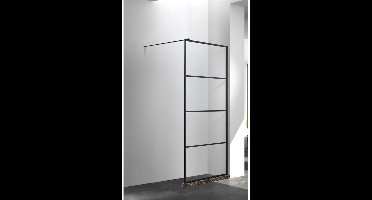 Douchewand Boss & Wessing Limited Black 100x200 cm 8mm Geframed Zwart