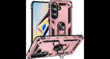 Hoesje Geschikt voor Samsung Galaxy S26 hoesje Rose Goud - Hybrid Armor Anti-Shock hoesje - Galaxy S26 5G Hoesje kickstand Ring houder cover TPU backcover hoesje