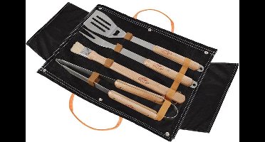 Esschert Design - Denim BBQ gereedschapset - Esschert Design Tuinhaarden - Kunststof - Zwart