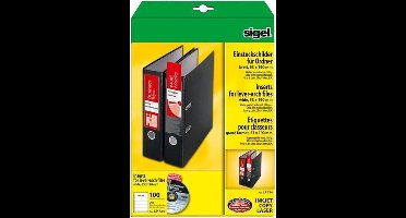 Ordnerrugkaart Sigel A4 170g - 190x53mm wit pak 20 vel 8st.