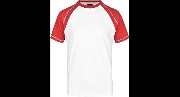 Heren t-shirt wit/rood 2XL