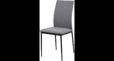 Eetkamerstoel Nordic set 4 stoelen stof grijs