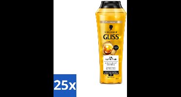 25 x Gliss - Shampoo - Oil Nutritive - Voor Voedend en Zijdezacht Haar - 250 ml - Voedend Haar Shampoo - Droog Haar Shampoo - Lang Haar Shampoo - Zijdezachte Haar - Gespleten Haarpunten