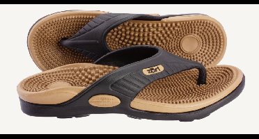 Neatfeat- Zori Slippers - Zwart/Cognac - Ultiem steunzoolcomfort