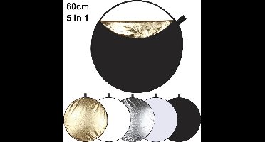 Puluz reflectiescherm fotografie – fotografie accessoires - 60cm – 5 kleuren in 1 – Licht vervormer