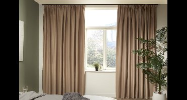 Mesa Living Verduisterende Gordijnen - Taupe - Gordijnen kant en klaar met Haakjes - 300 x 250cm
