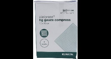 Klinion gaaskompres HG 12-laags 10x10cm 100 stuks Klinion - Wit - 100% katoen - hydrofielgaas kompres wondbedekker - 12 laags