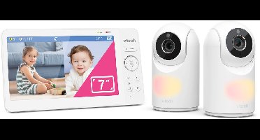 VTech VM7467-2HQ Babyfoon met camera - 7 inch Scherm - 2 Camera’s - Pan & tilt - Nachtzicht