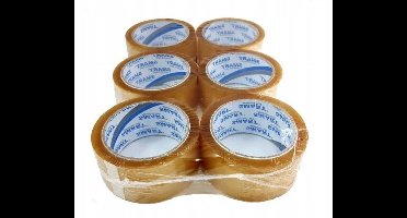 12x Transparante Pakking Tape 48mm/50y met Rubberlijm - Sterk