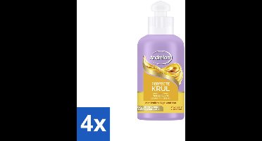 4 x Andrélon – Leave-In Crème – Perfecte Krul – 200 ml - Krullen Verzorgen - Krullen Definiëren - Krullen Pluisvrij - Krullen Hyderaten - Kokosmelk Haar