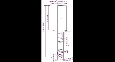 Apotheekkast – Medicijnkastje – Badkamerkast – Opbergkast – Houten Kast – Wit – 30x41x144,5 cm – Gefineerd Hout – Slank Hoog Model