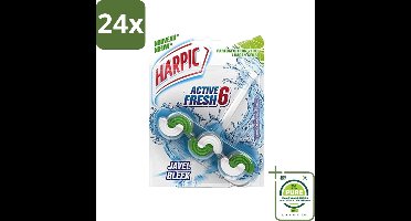 Harpic Active Fresh - Toiletblok - Limoen - Met Bleek - 1 Blok - Voordeelverpakking - 24 stuks - Toiletblok - Toilet schoonmaken