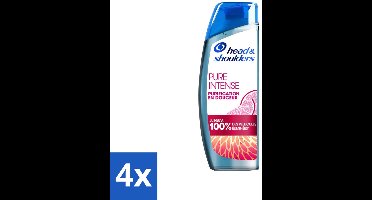 4 x Head & Shoulders - Anti-Roos Shampoo - Pure Intense - Grapefruit - 250 ml - Anti-Roos Shampoo - Roos Shampoo - Hoofdhuid Verzorging - Vette Hoofdhuid - Grapefruit Shampoo