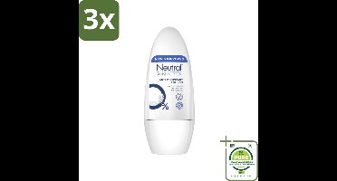 3 x Neutral - Deodorant Roller - Gevoelige Huid - Anti-perspirant - 0% Parfum, Kleurstof & Alcohol - 50 ml - Grootverpakking - Gevoelige Huid - Anti-perspirant - Deodorant Roller - Biologisch Afbreekbaar - Milieuvriendelijk