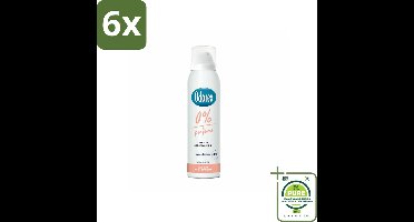 Odorex - Deodorant Spray - 0% Parfum - Zonder Geurstoffen - 150 ml - Voordeelverpakking - 6 stuks - 0% parfum - Geurstoffen