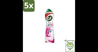 5 x Cif - Badkamer & Keuken - Schuurmiddel - Cream Pink Flower - 500 ml - Grootverpakking - Cif Schuurmiddel - Schuurmiddel - Reinigingsmiddel - Vuil Verwijderen - Vet Verwijderen