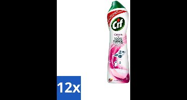 12 x Cif - Badkamer & Keuken - Schuurmiddel - Cream Pink Flower - 500 ml - Cif Schuurmiddel - Schuurmiddel - Reinigingsmiddel - Vuil Verwijderen - Vet Verwijderen