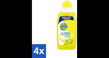 4 x Dettol Power & Fresh Allesreiniger Citrus 500 ml - Dettol Allesreiniger - Vet Verwijderen - Voedselresten Verwijderen - Badkamervuil Verwijderen - Citroengeur