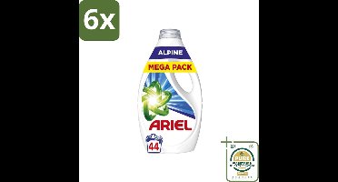 Ariel – Vloeibaar Wasmiddel – Alpine – 1980 ml – 44 wasbeurten - Voordeelverpakking - 6 stuks - Koud wassen - Ariel Alpine