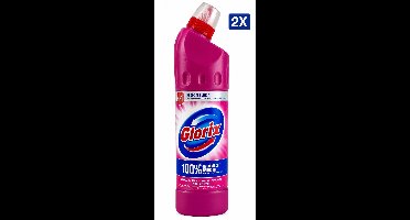 Glorix WC Powergel Pink Flower 750 ml - Set van 2 Flessen (1.5 L Totaal) - Toiletreiniger met Anti-Kalk Werking - Werkt ook Onder Water - Frisse Bloemengeur - Voordeelverpakking